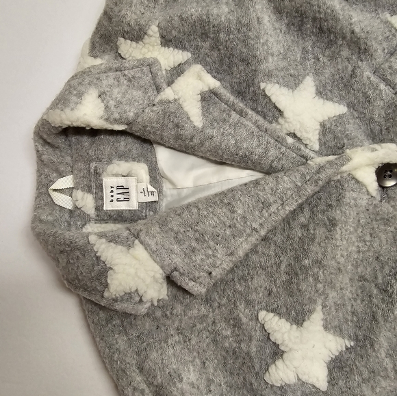 GAP Gray & White Star Button Down Toddler Jacket - Picture 4 of 9